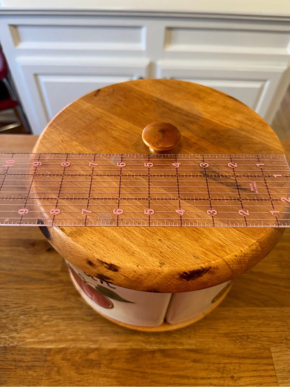 🍇 Vintage Esmond Watt Pottery 4pc Canister Set | Wood Lazy Susan Base